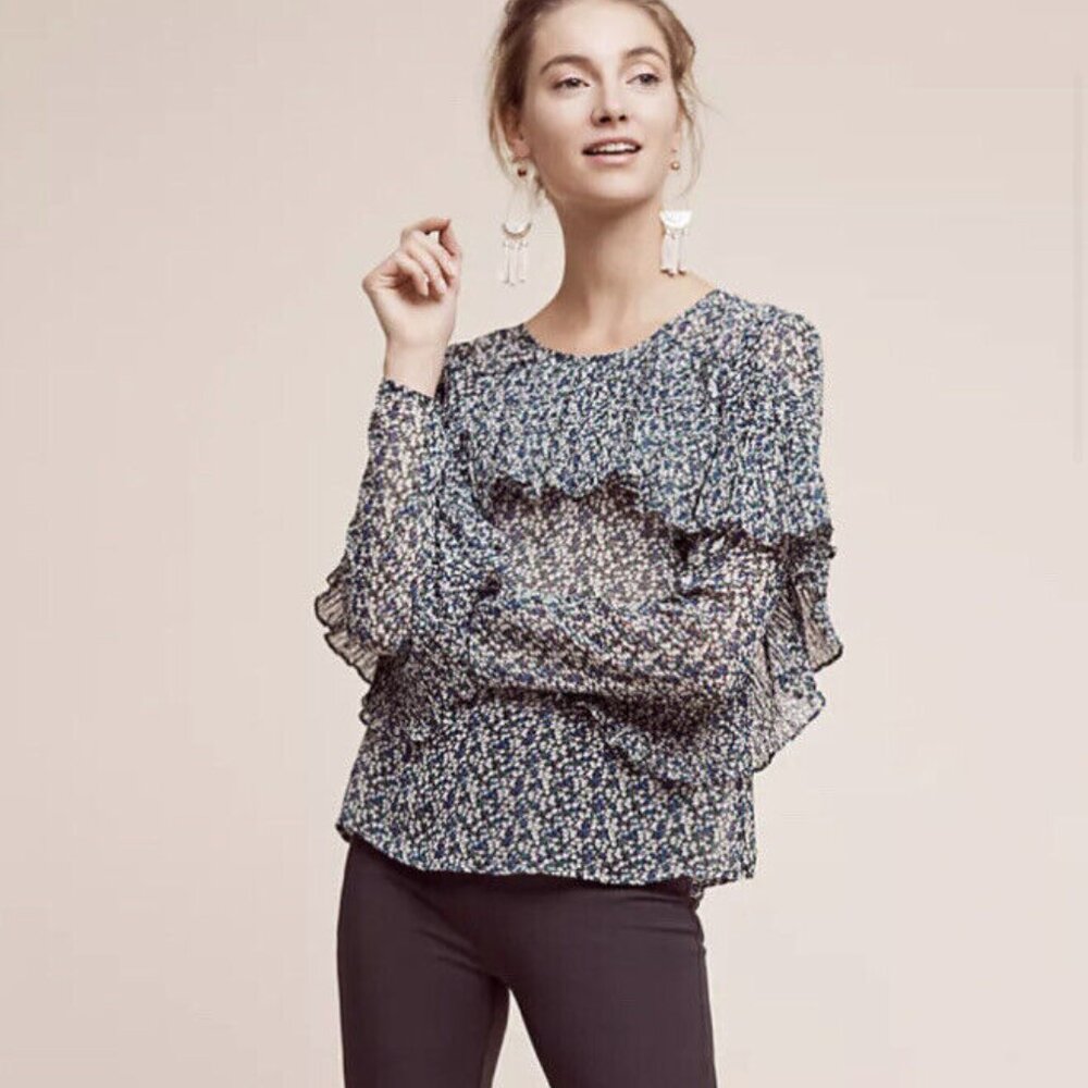 ANTHROPOLOGIE Sunday In Brooklyn Forget Me Not Blouse (MEDIUM)